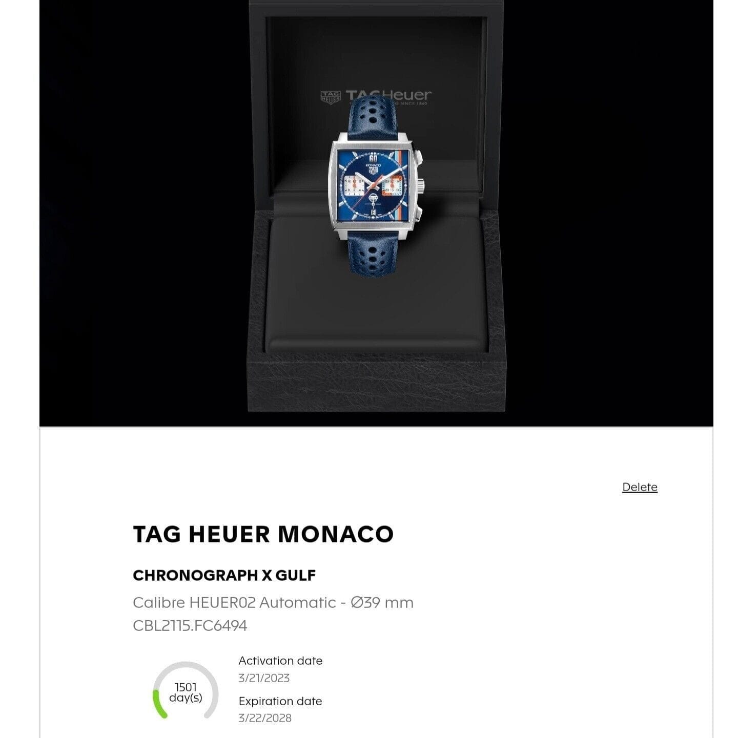 TAG Heuer Monaco Blue Men's Watch - CBL2115.FC6494 - Image 3