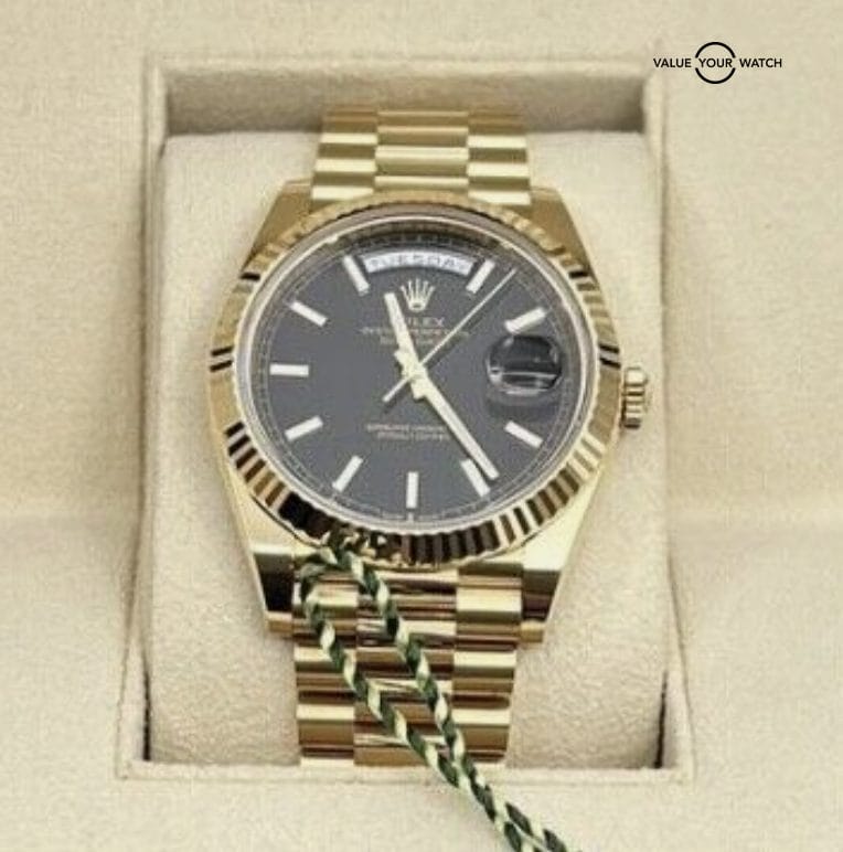 2023 Complete Set Rolex Day-Date 40 President 228238 Black Stick 18k Yellow Gold - Image 3