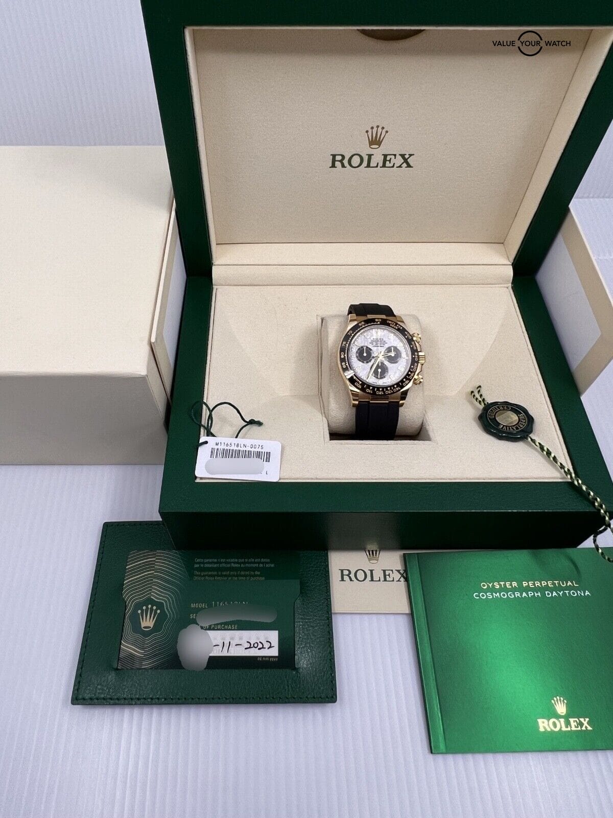 Rolex Mint White Tag Late 2022 Meteorite Dial 18k Yellow Gold Oysterflex Daytona - Image 3
