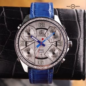 Jacob & Co 5 Time Zone Diamond Stainless Steel Watch – J&Co Appraisal Included