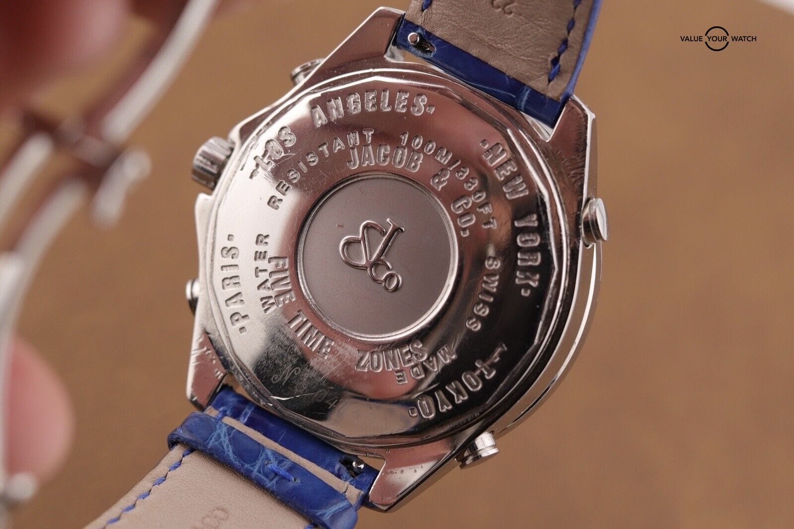 Jacob & Co 5 Time Zone Diamond Stainless Steel Watch - J&Co Appraisal Included - Image 6