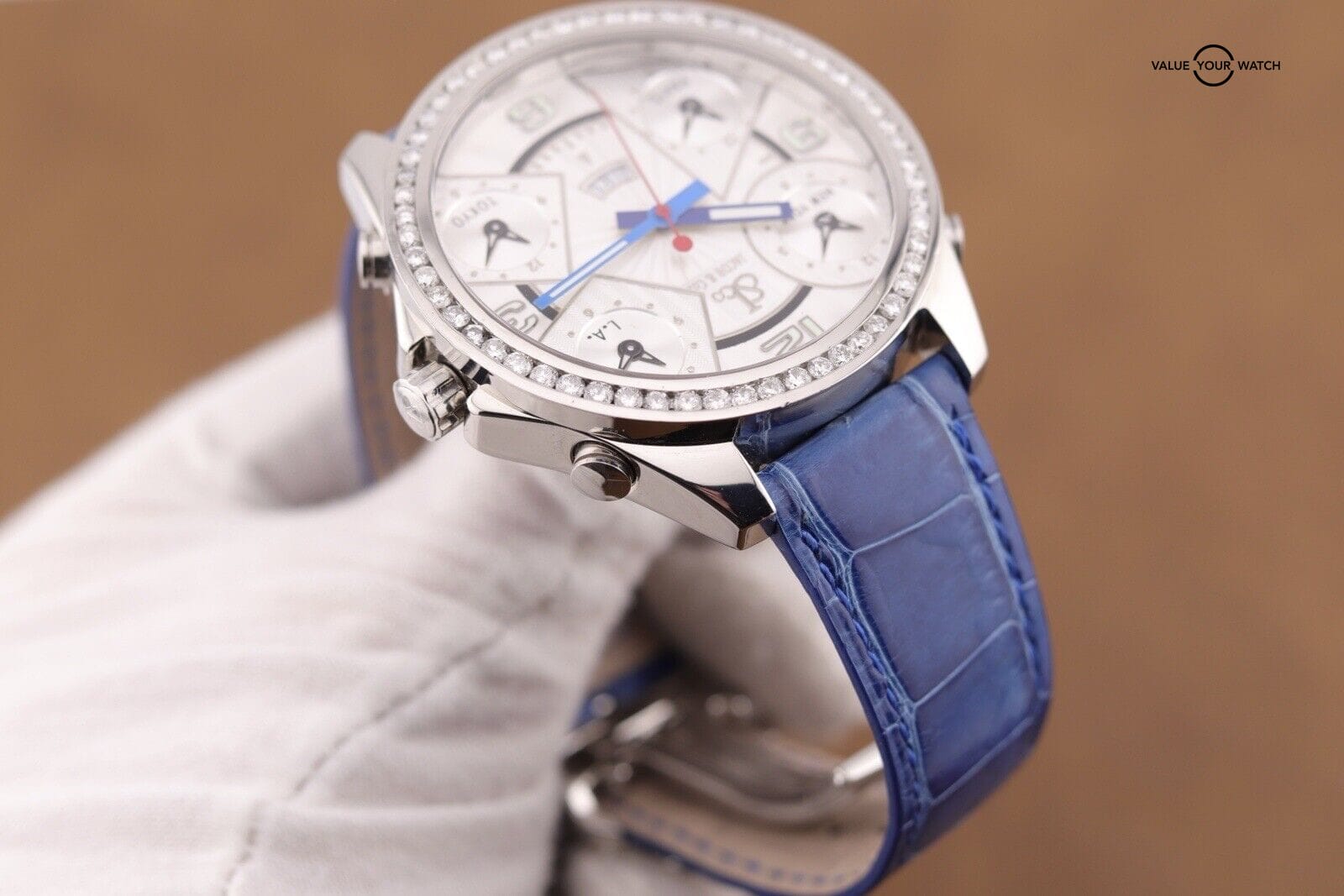 Jacob & Co 5 Time Zone Diamond Stainless Steel Watch - J&Co Appraisal Included - Image 8