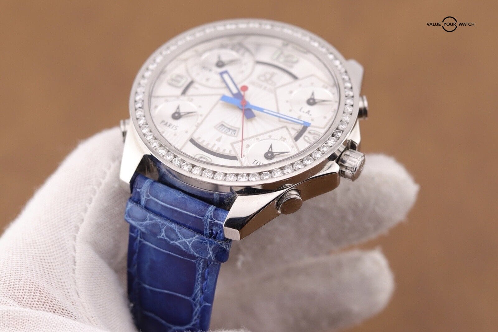 Jacob & Co 5 Time Zone Diamond Stainless Steel Watch - J&Co Appraisal Included - Image 9