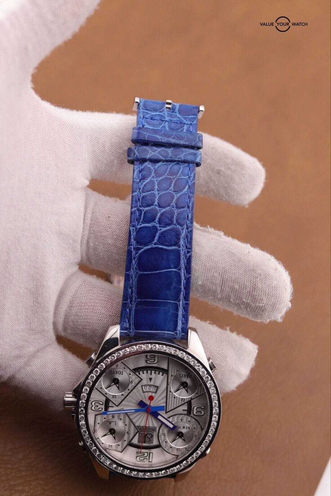 Jacob & Co 5 Time Zone Diamond Stainless Steel Watch - J&Co Appraisal Included - Image 14