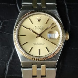 Rolex Datejust Oysterquartz 17013 Gold Champagne Dial 36mm 18k Men’s Watch