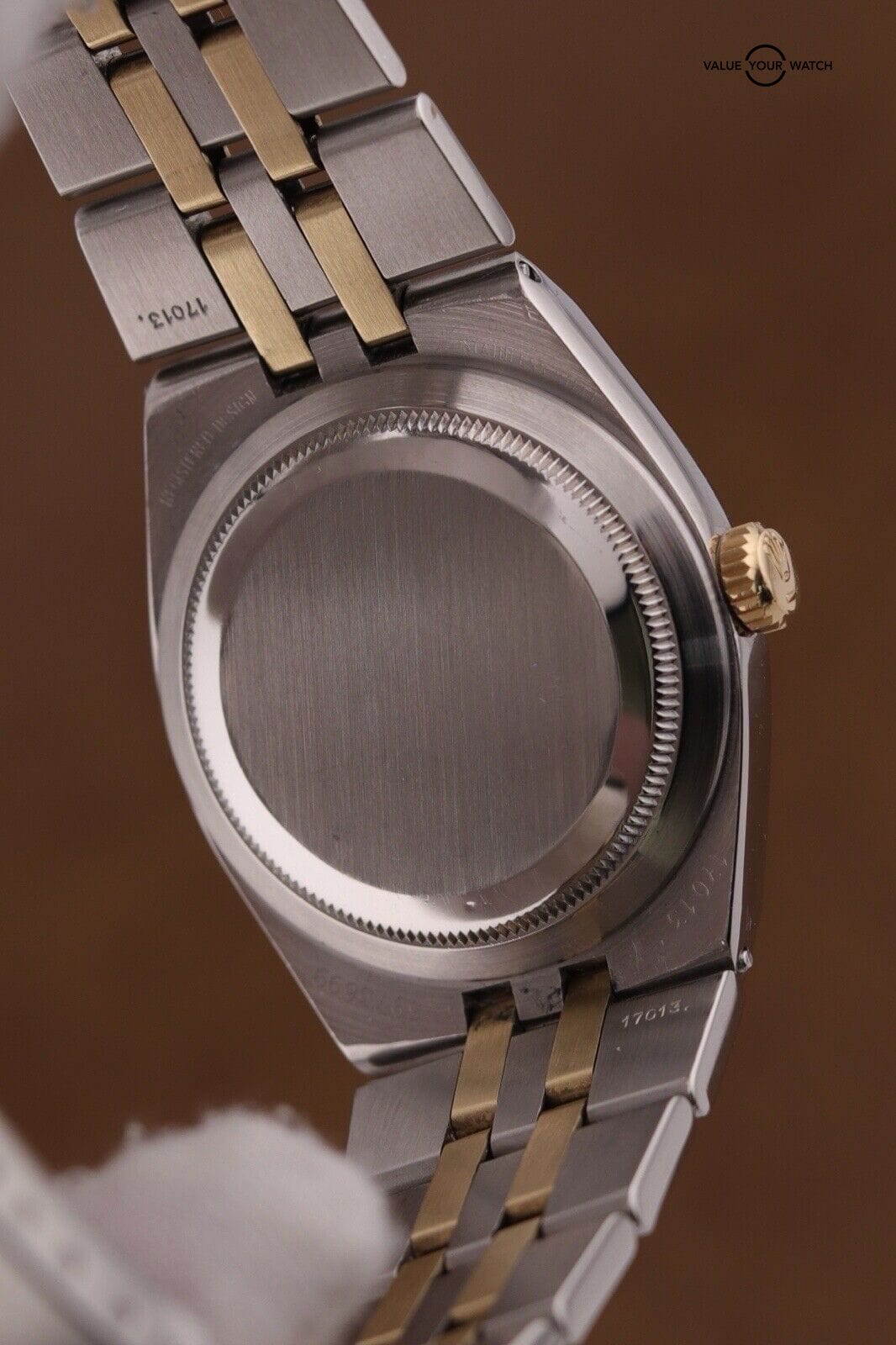 Rolex Datejust Oysterquartz 17013 Gold Champagne Dial 36mm 18k Men's Watch - Image 5