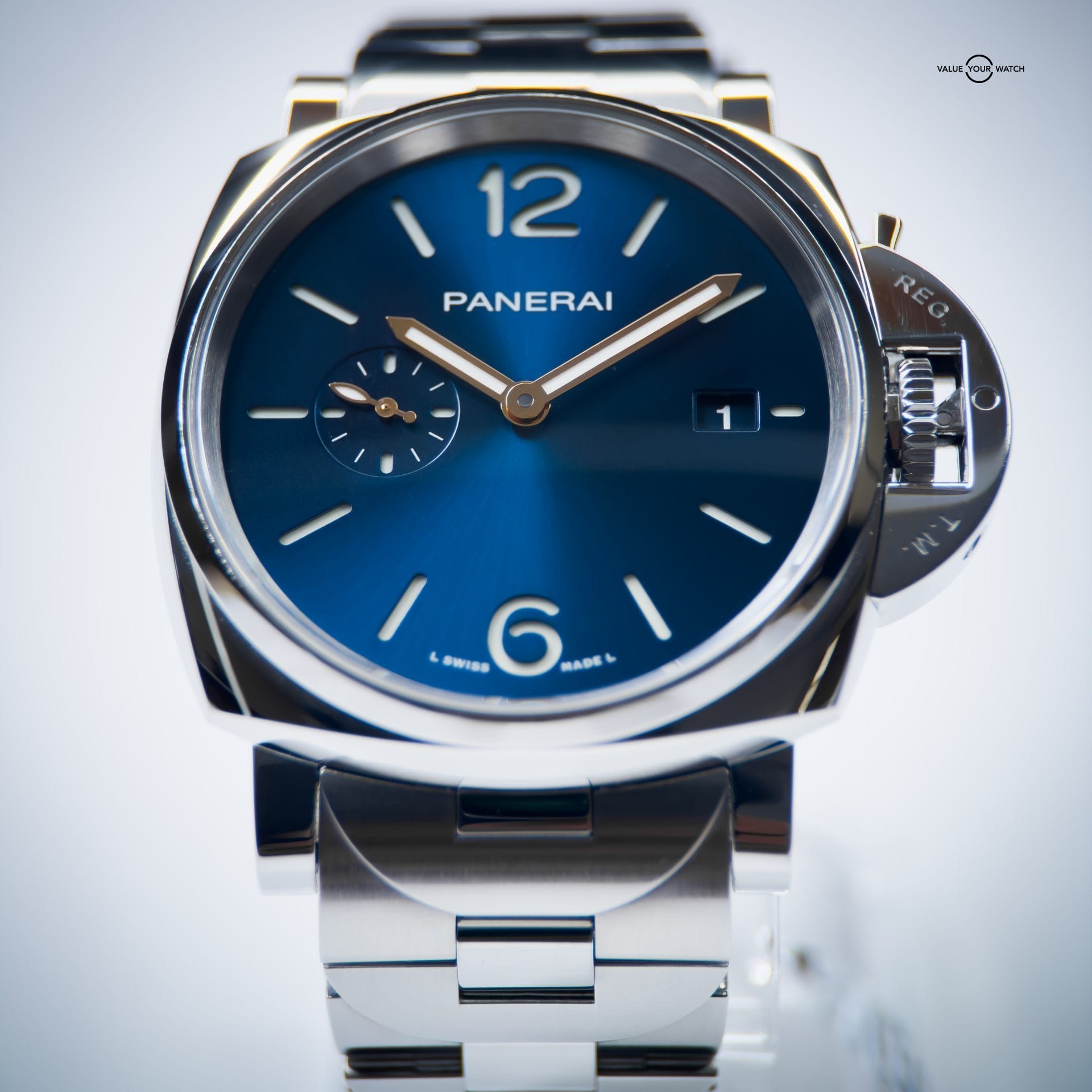 Panerai Luminor Due Blue Steel Bracelet 42MM Box Papers