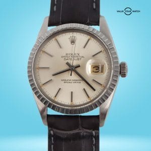 Rolex Datejust 16030 Silver Dial Stainless Steel Engine Turned Bezel!