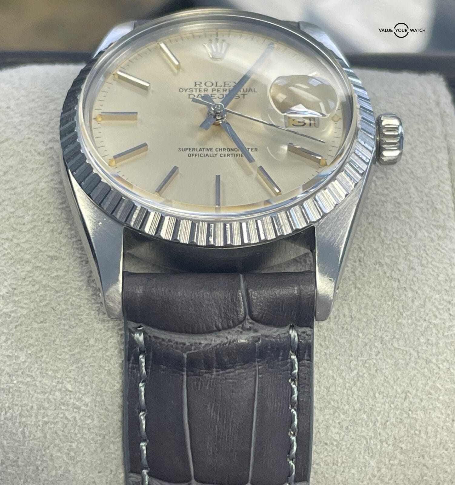 Rolex Datejust 16030 Silver Dial Stainless Steel Engine Turned Bezel! - Image 15