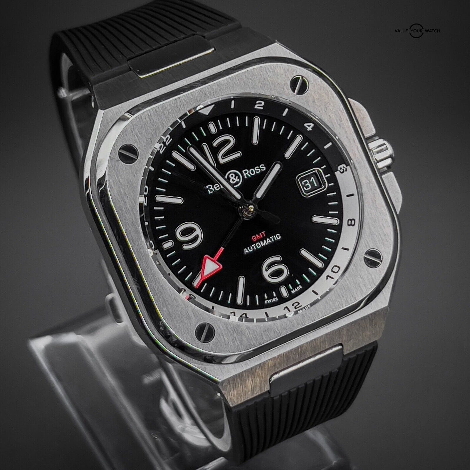 Bell & Ross BR05 GMT Black Dial Orange accent 41mm Box & Papers BR05G-BL-ST/SRB - Image 6