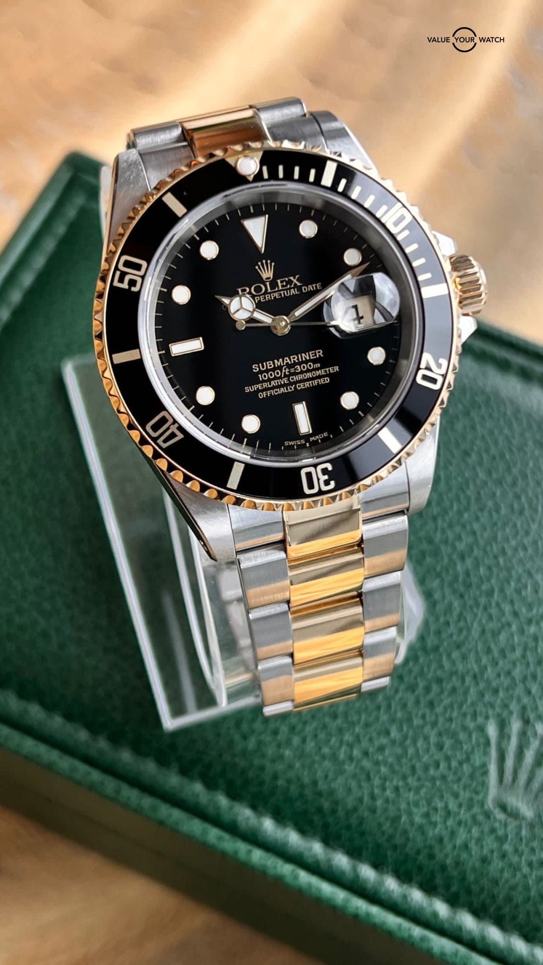 Rolex Submariner 16613LN Two Tone Black Dial Gold Clasp 1