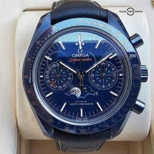 OMEGA Speedmaster Moonphase Blue Side Of The Moon Ceramic! Full Set 2018 ~MINT~