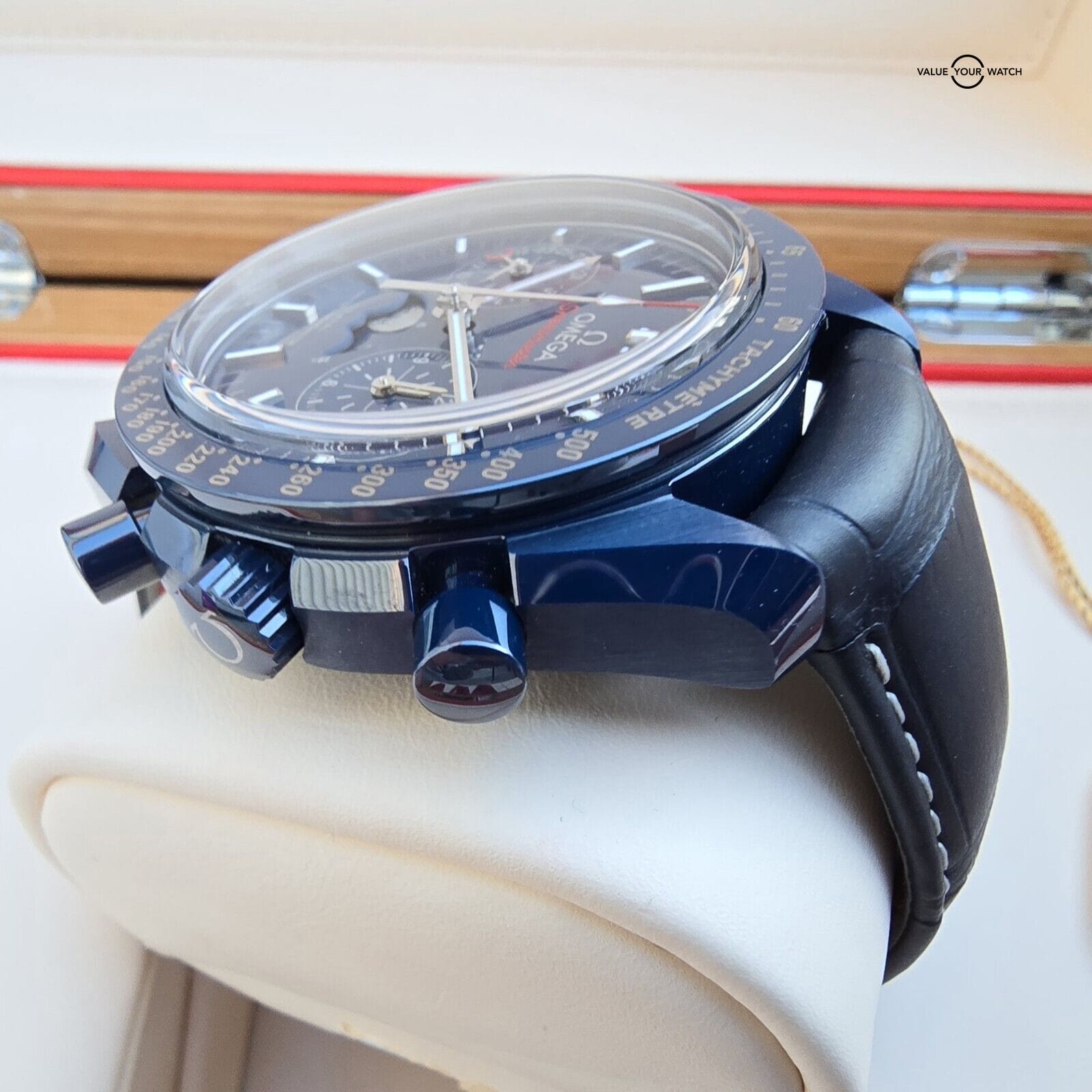 OMEGA Speedmaster Moonphase Blue Side Of The Moon Ceramic! Full Set 2018 ~MINT~ - Image 10