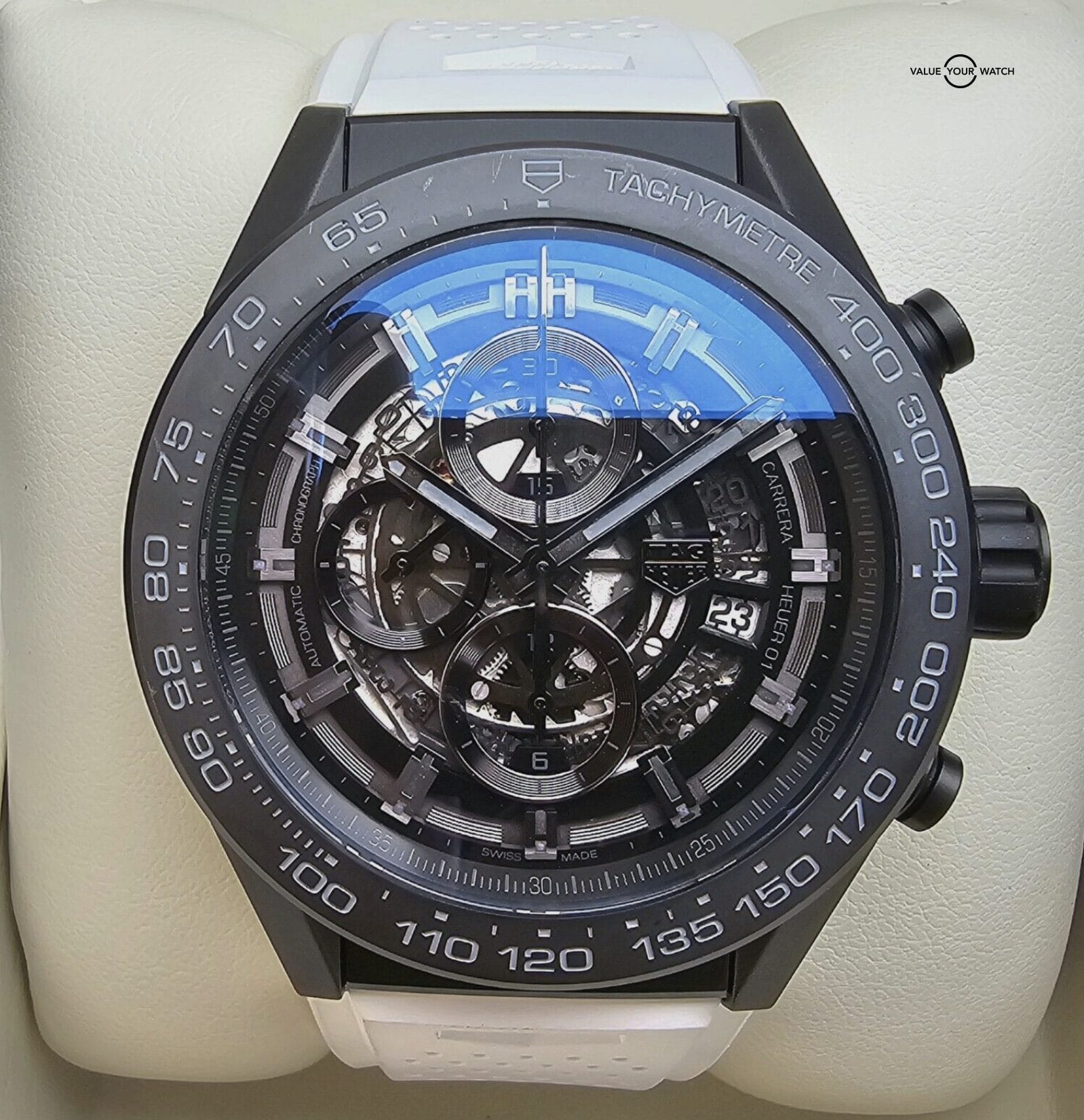 TAG Heuer Carrera Skeleton ceramic case, 2 straps Heuer 01 movement Full Set!