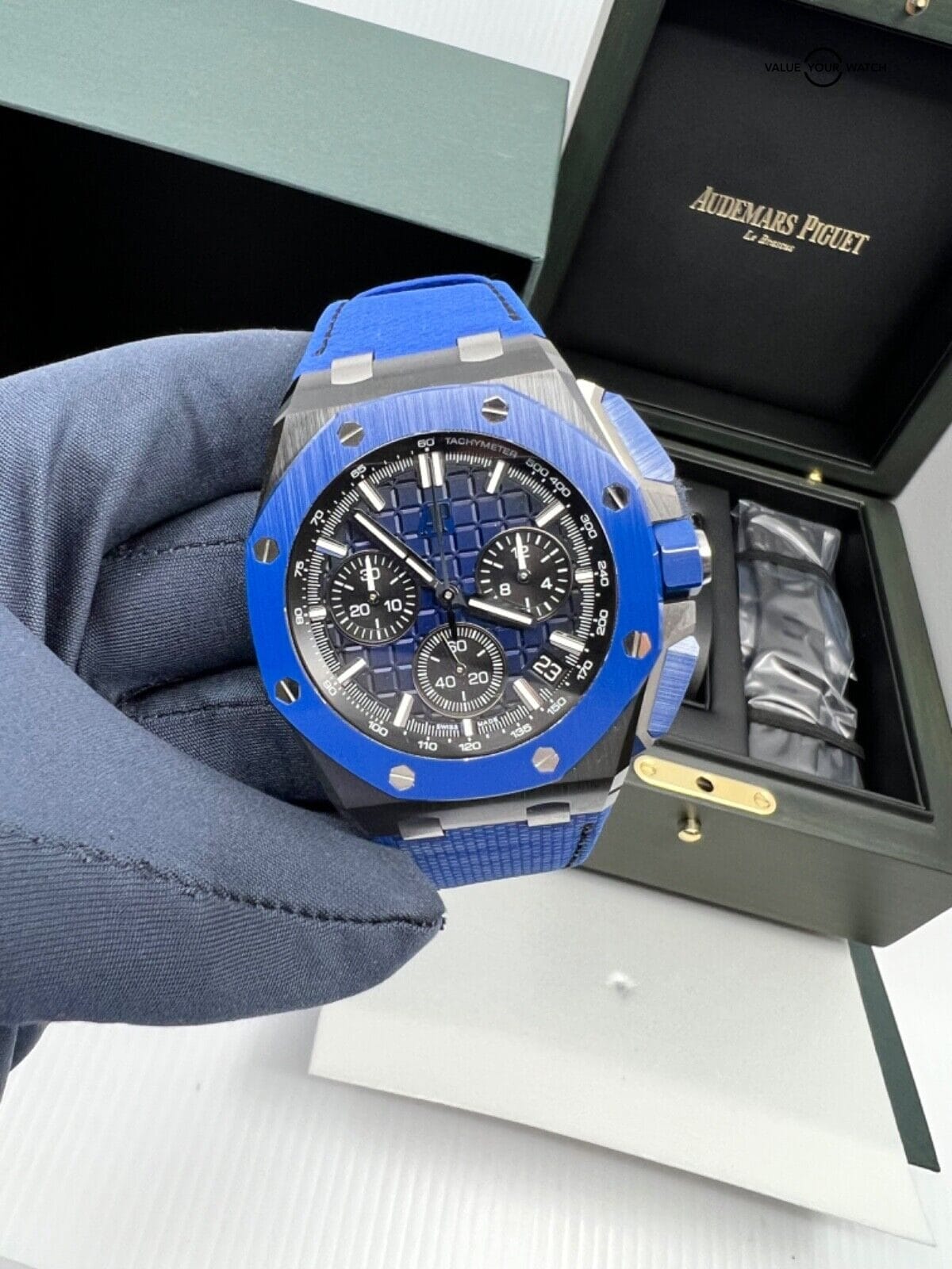 2023 Unworn Blue Black Ceramic Audemars Piguet Royal Oak Offshore 43mm Complete