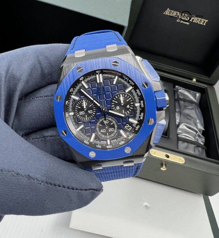 2023 Unworn Blue Black Ceramic Audemars Piguet Royal Oak Offshore 43mm Complete - Image 8