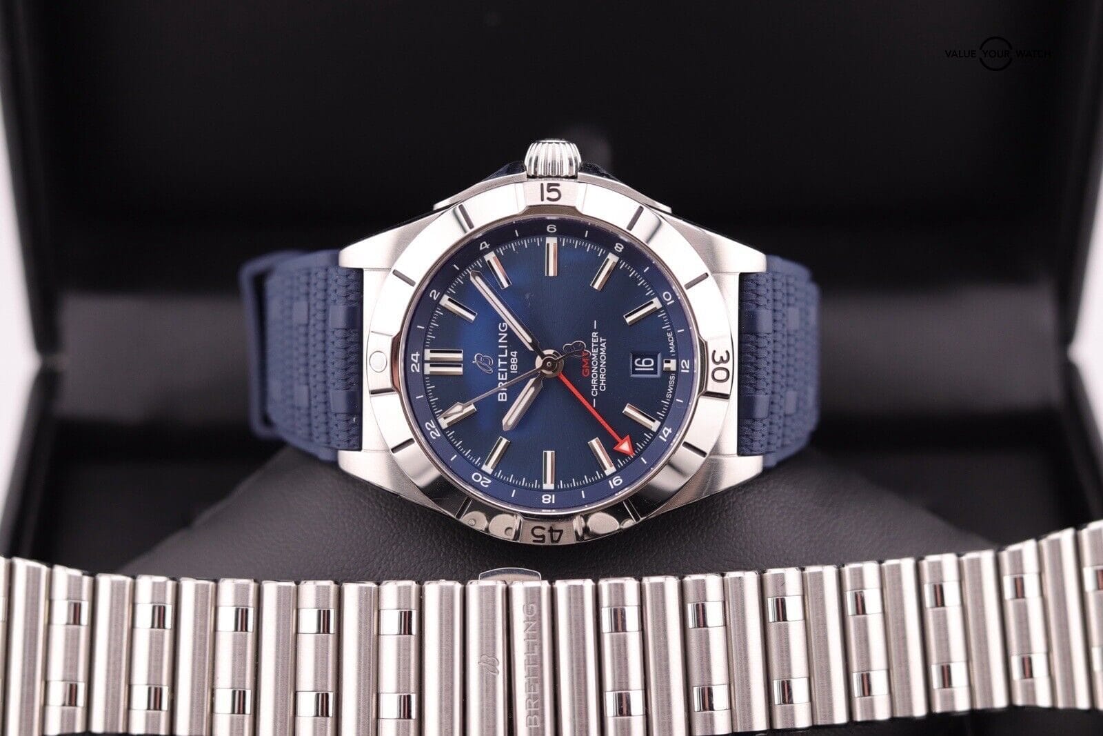 Breitling Chronomat 40 GMT Blue A32398 $5950 Retail