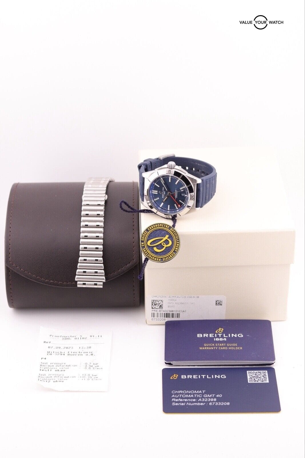 Breitling Chronomat 40 GMT Blue A32398 $5950 Retail - Image 9