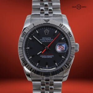 Rolex Datejust Turn-O-Graph 116264 Black Dial Jubilee Stainless Steel SERVICED!