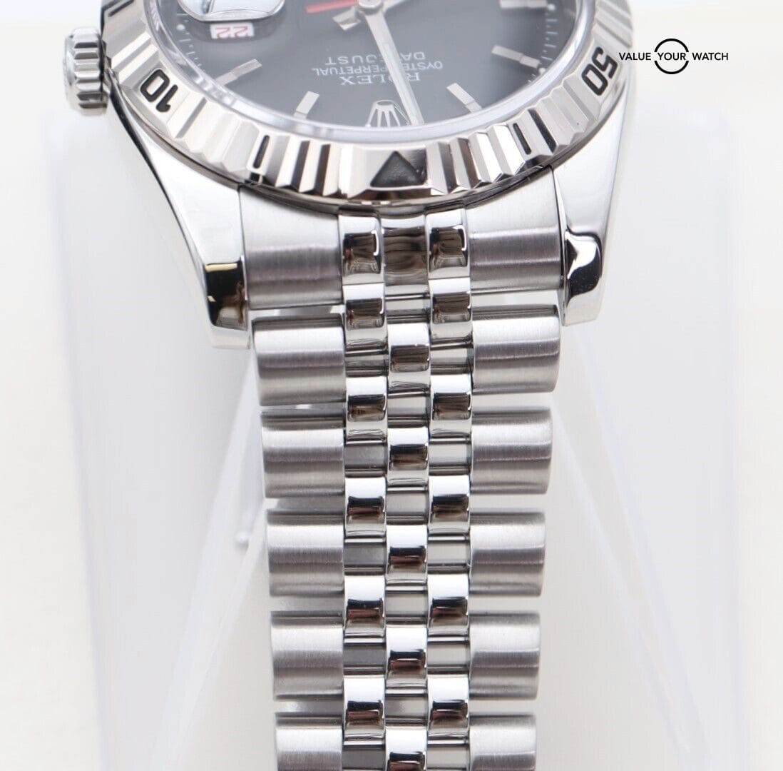 Rolex Datejust Turn-O-Graph 116264 Black Dial Jubilee Stainless Steel SERVICED! - Image 7