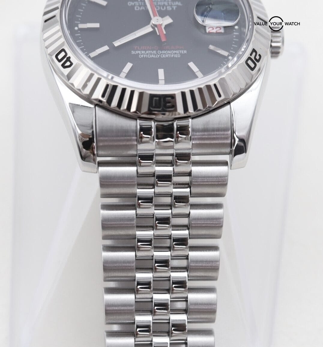 Rolex Datejust Turn-O-Graph 116264 Black Dial Jubilee Stainless Steel SERVICED! - Image 8