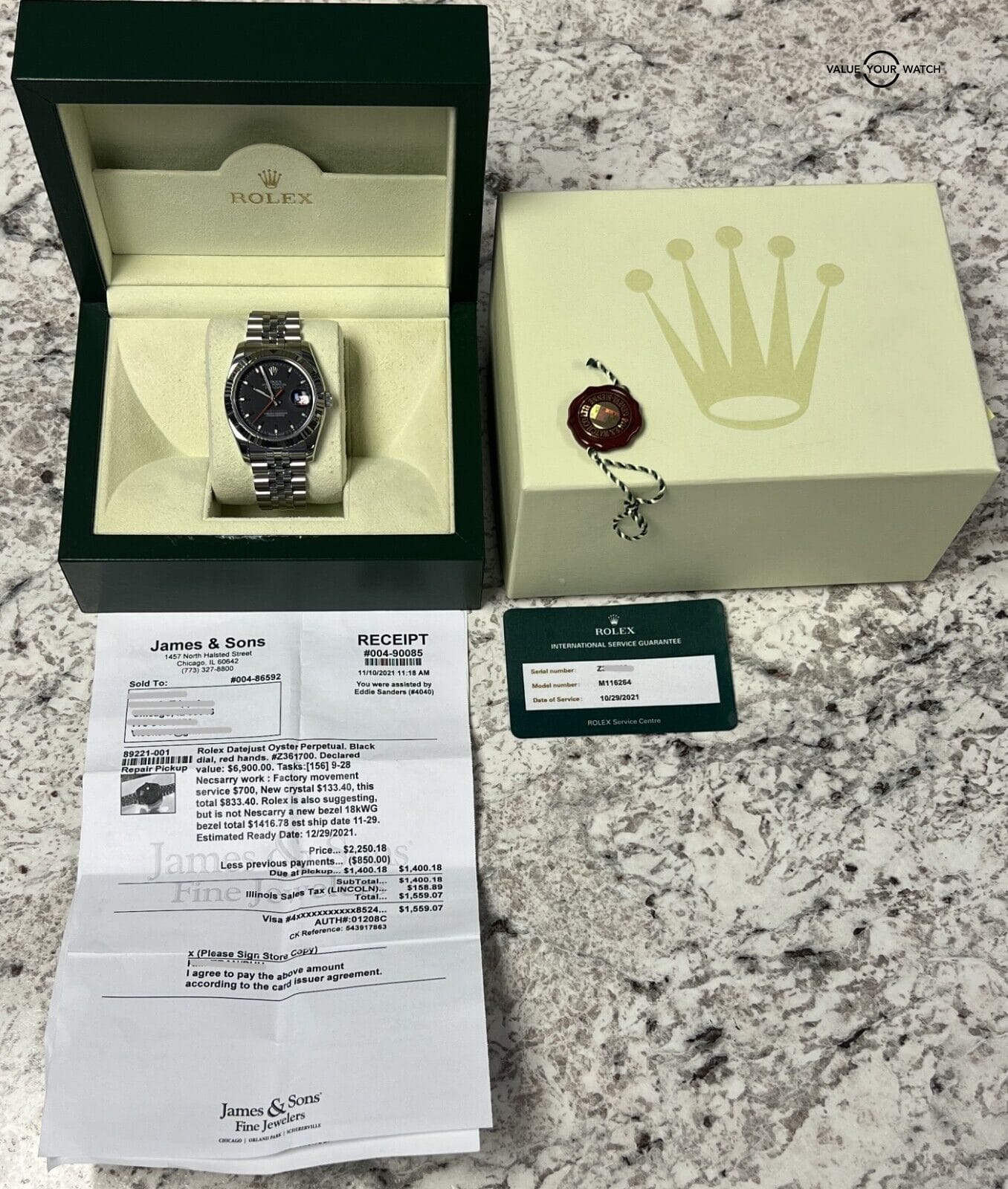 Rolex Datejust Turn-O-Graph 116264 Black Dial Jubilee Stainless Steel SERVICED! - Image 13