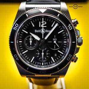 Bell and Ross BR V3-94 Vintage Chronograph Automatic Black Dial Men's Watch NEW!