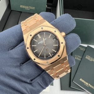 50th Anniversary Box Papers 18k Rose Gold Chocolate Brown Fume Smoke Dial PAPERS