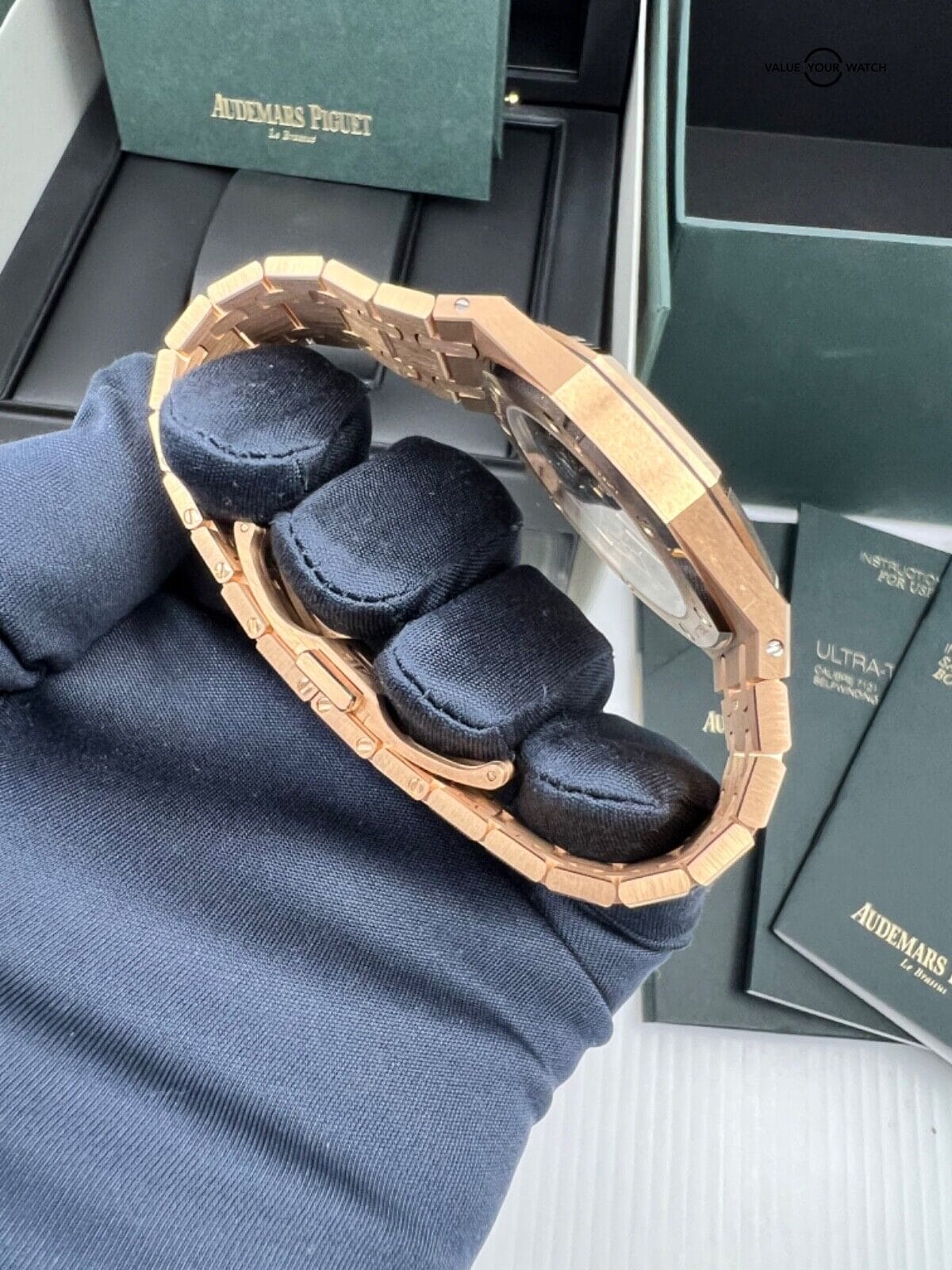 50th Anniversary Box Papers 18k Rose Gold Chocolate Brown Fume Smoke Dial PAPERS - Image 6