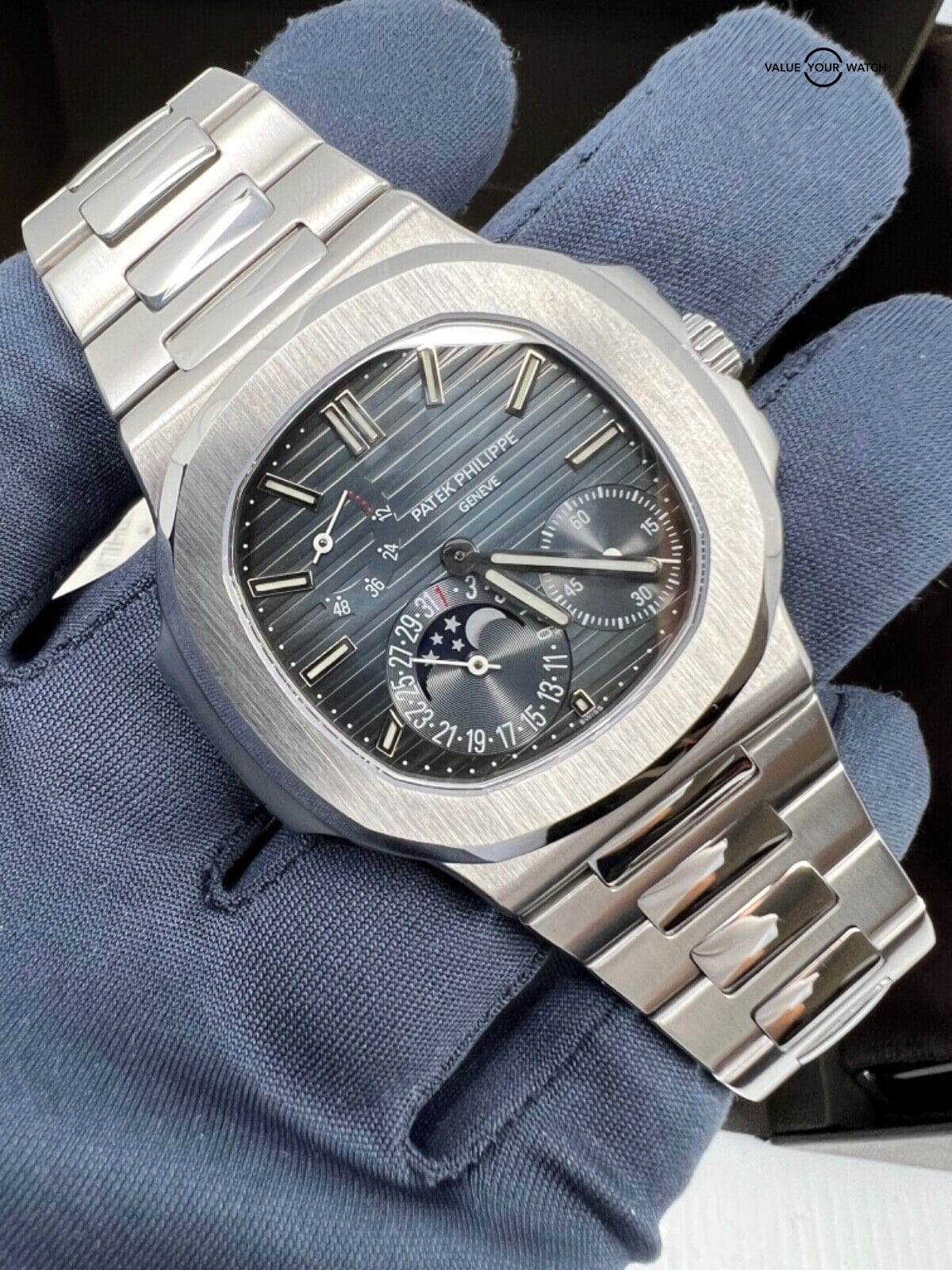 2009 Mint with Box + Papers Patek Philippe Nautilus 5712/1A-001 Steel Blue Dial