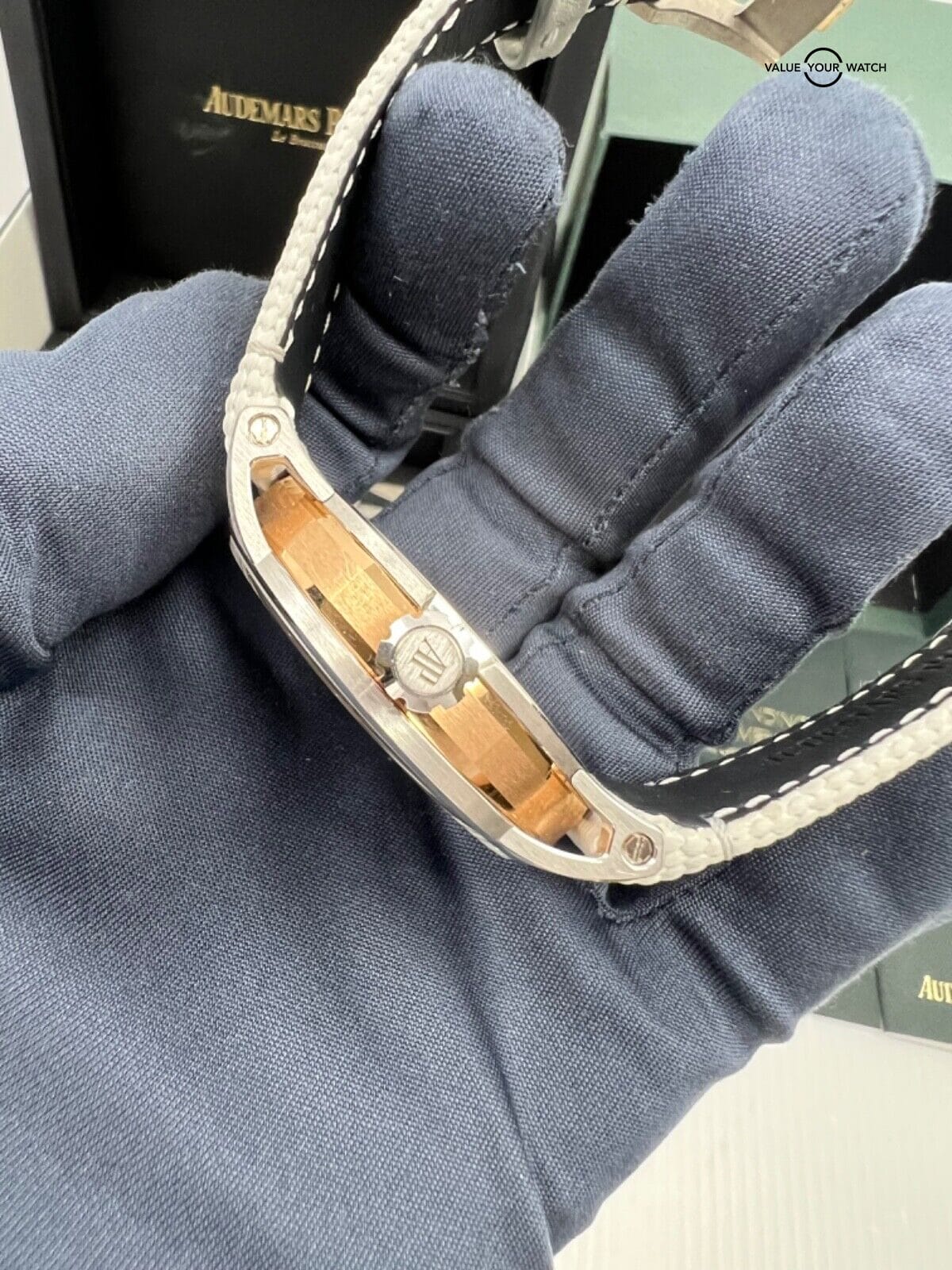 Cheapest Calibre 4302 Box Papers 18k White and Rose Gold Code 11.59 15210CR - Image 7