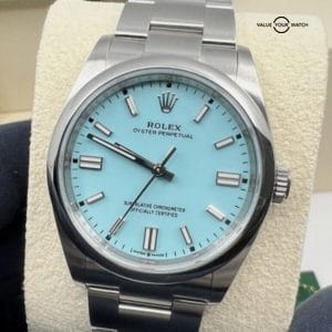 MINT Box Papers Rolex Oyster Perpetual 126000 Turquoise Tiffany 36mm Steel Watch