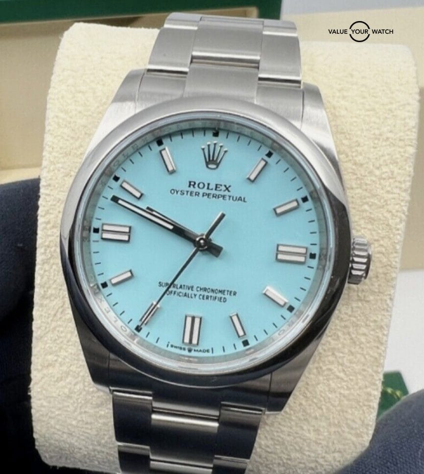 MINT Box Papers Rolex Oyster Perpetual 126000 Turquoise Tiffany 36mm Steel Watch