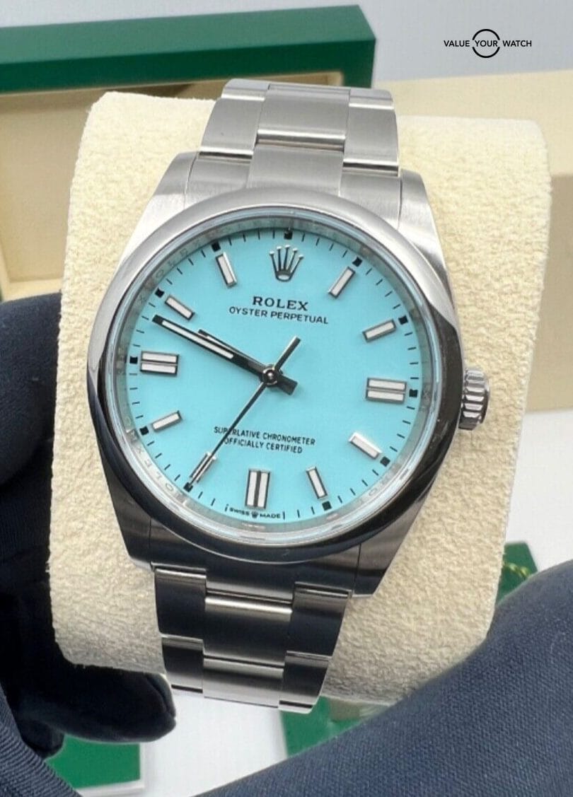 MINT Box Papers Rolex Oyster Perpetual 126000 Turquoise Tiffany 36mm Steel Watch - Image 7
