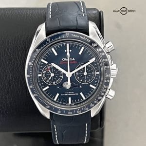 Omega Speedmaster Moonphase Moonwatch Blue Dial 304.33.44.52.03.001 (Full Set)