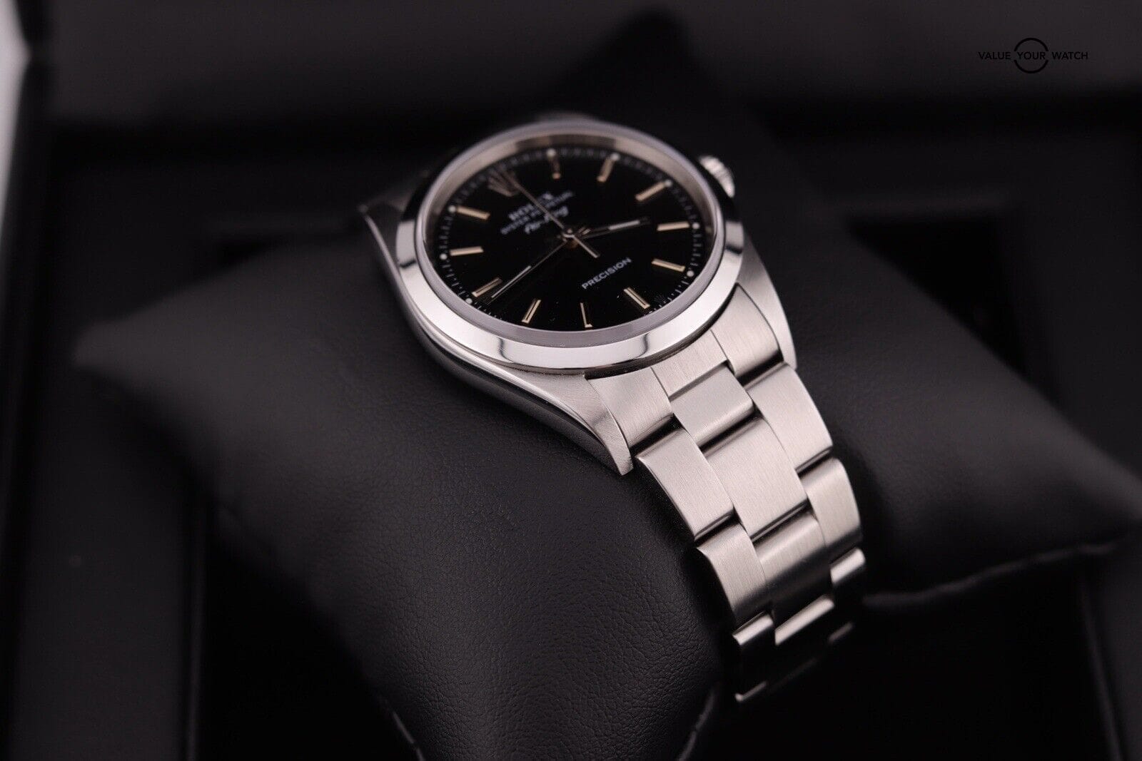 Rolex Air-King 14000m Oyster Bracelet with Black Dial — Watch + Box - Image 16