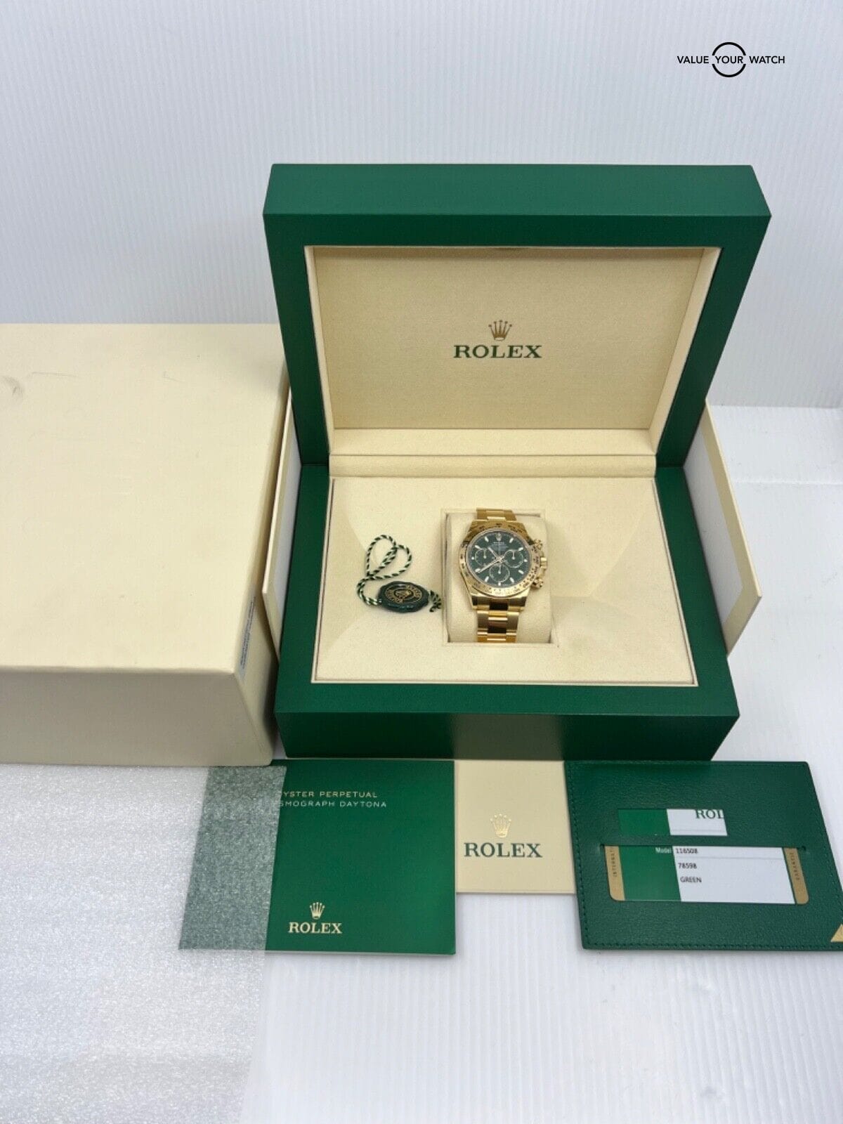 MINT 2020 Green Dial on Card Rolex Daytona 40mm 18K Yellow Gold “John Mayer” - Image 3