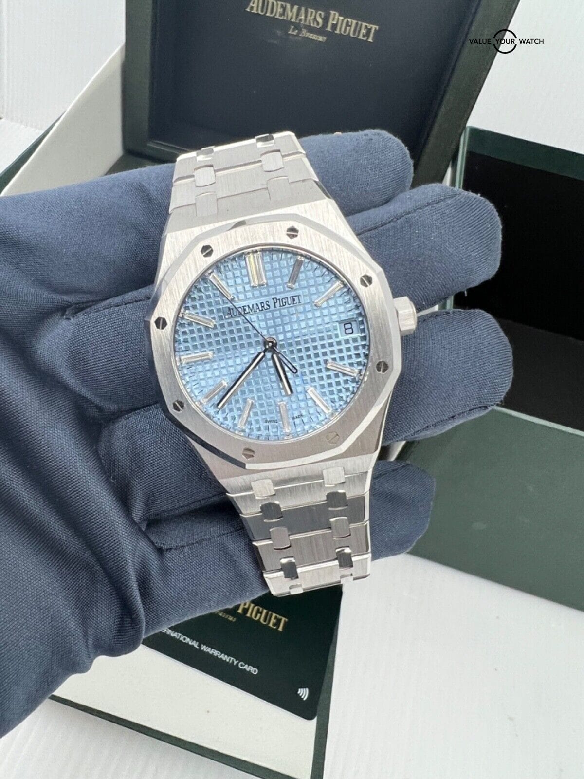 Ltd 100 Pieces Ice Blue Baguette Dial Audemars Piguet AP Royal Oak White Gold 41 - Image 8