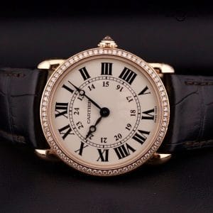 Cartier Ronde Louis 29mm 18K Rose Gold Cream Dial Diamond Ladies Watch WR000351