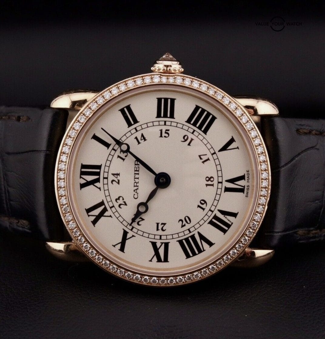 Cartier Ronde Louis 29mm 18K Rose Gold Cream Dial Diamond Ladies Watch WR000351 - Image 8