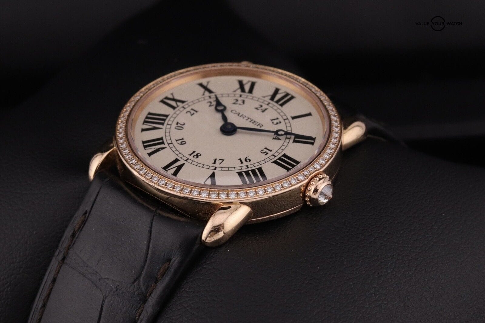 Cartier Ronde Louis 29mm 18K Rose Gold Cream Dial Diamond Ladies Watch WR000351 - Image 14