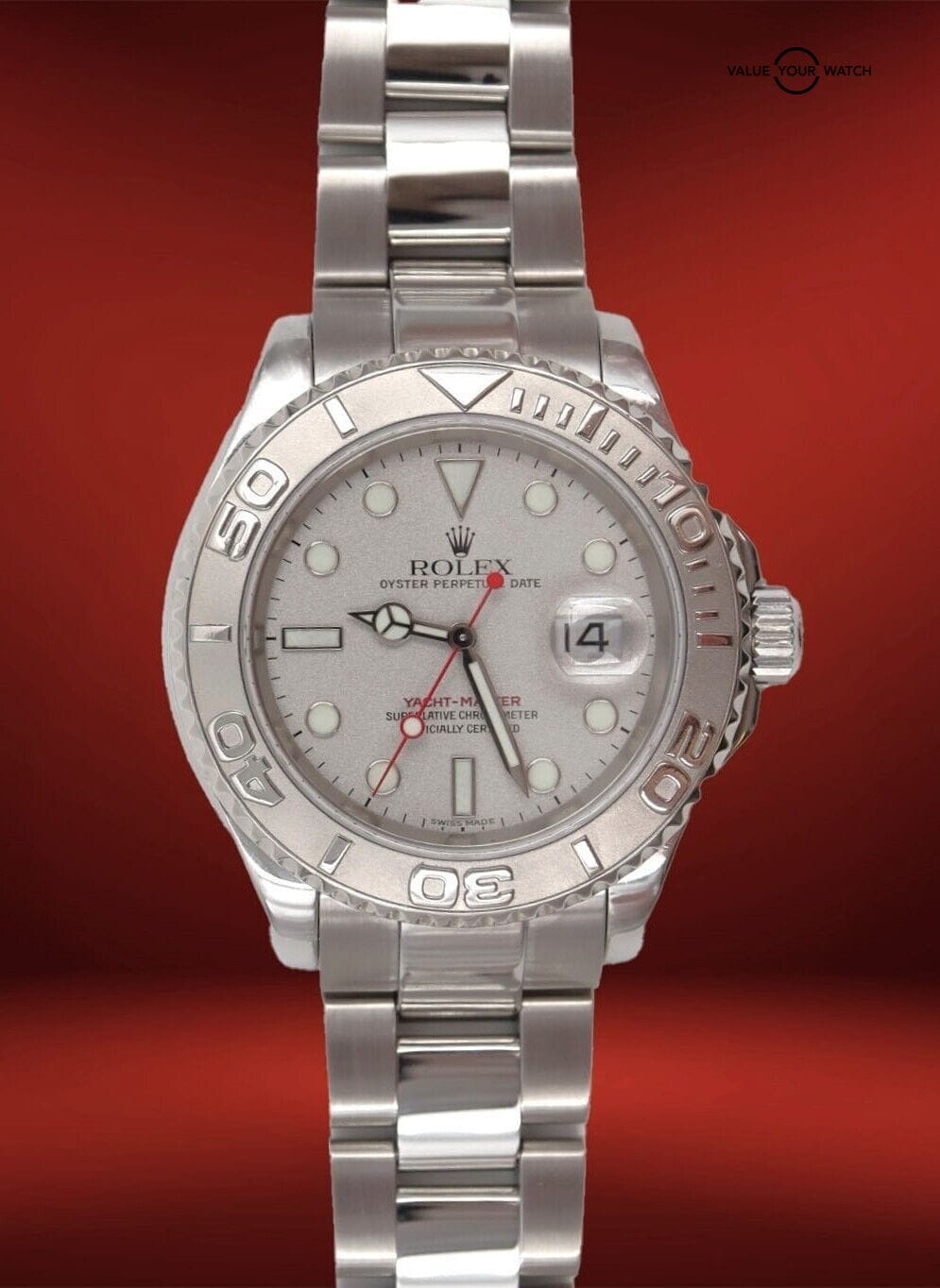 Rolex Yacht-Master 40mm 16622 Platinum Dial Stainless Steel BOXES/PAPERS!