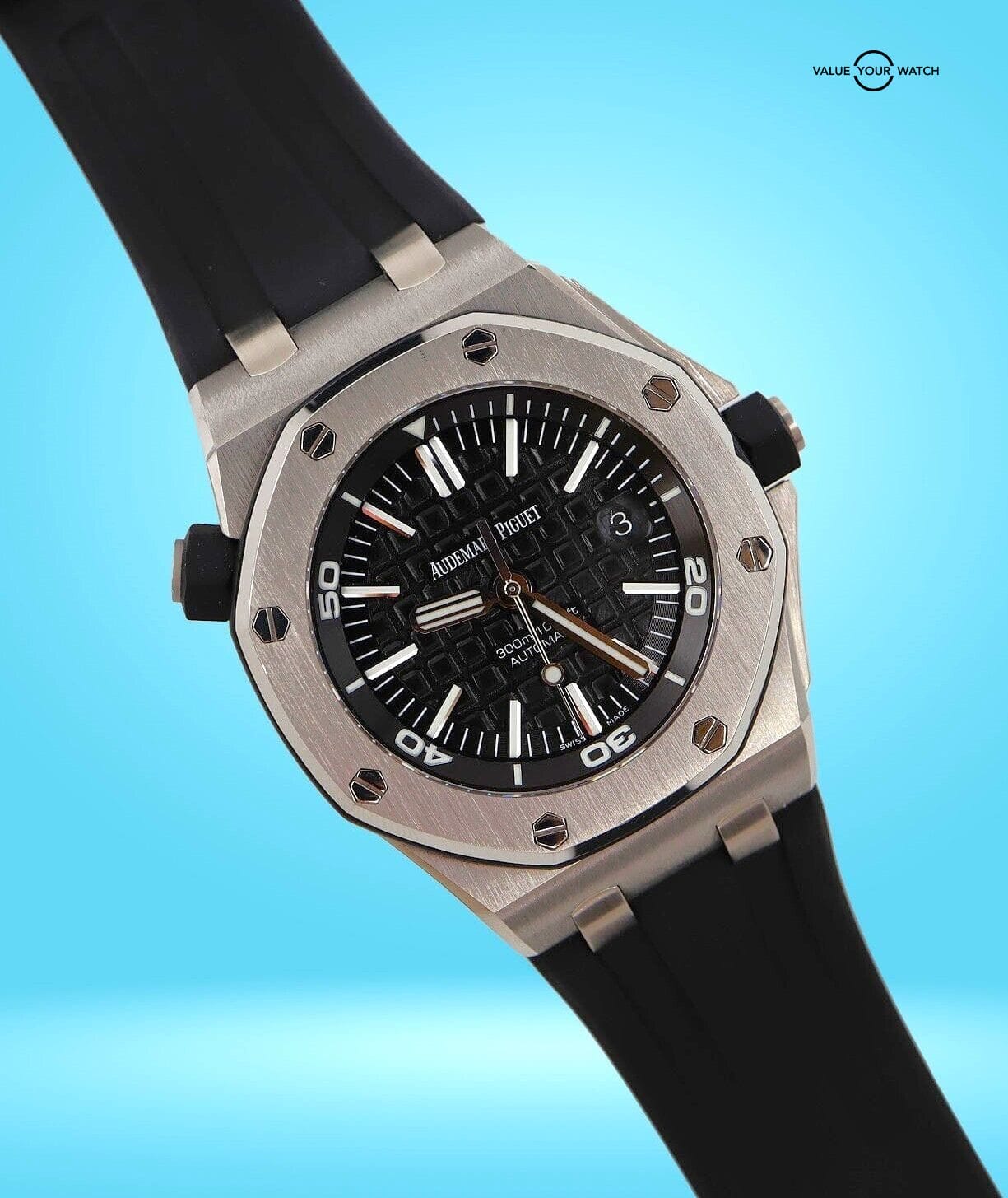 Audemars Piguet Royal Oak Offshore Diver 42mm Black Dial 15703ST BOXES/PAPERS! - Image 11