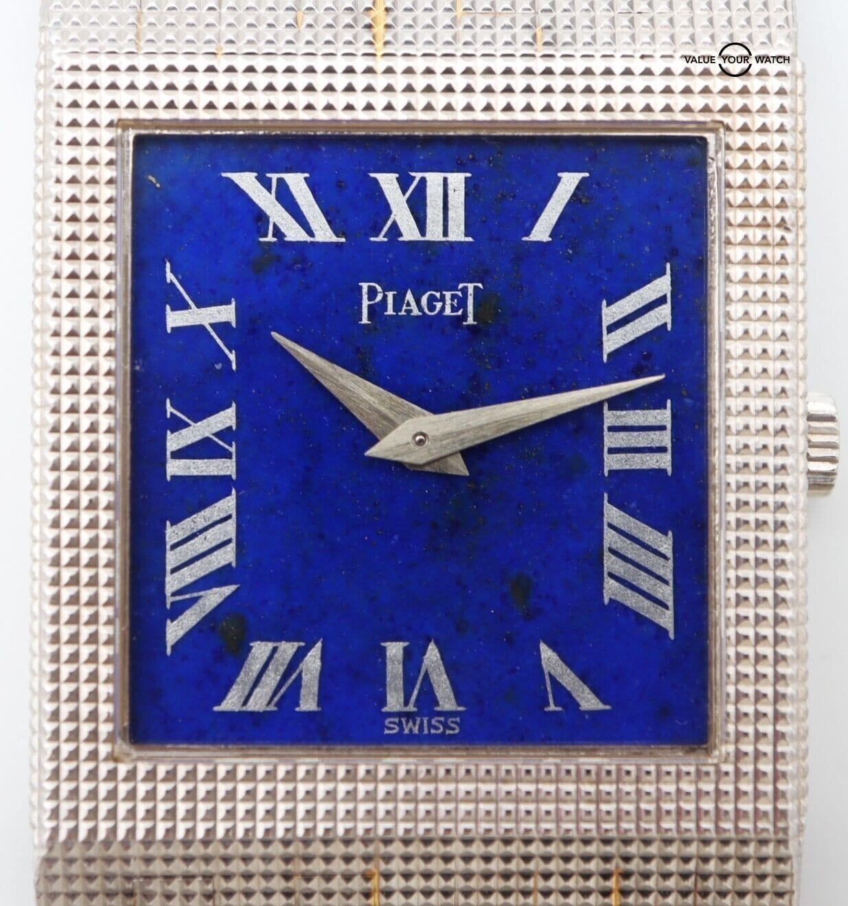 Vintage Piaget 9131 18K White Gold Manual Wind Blue Lapis Dial 27mm! - Image 2