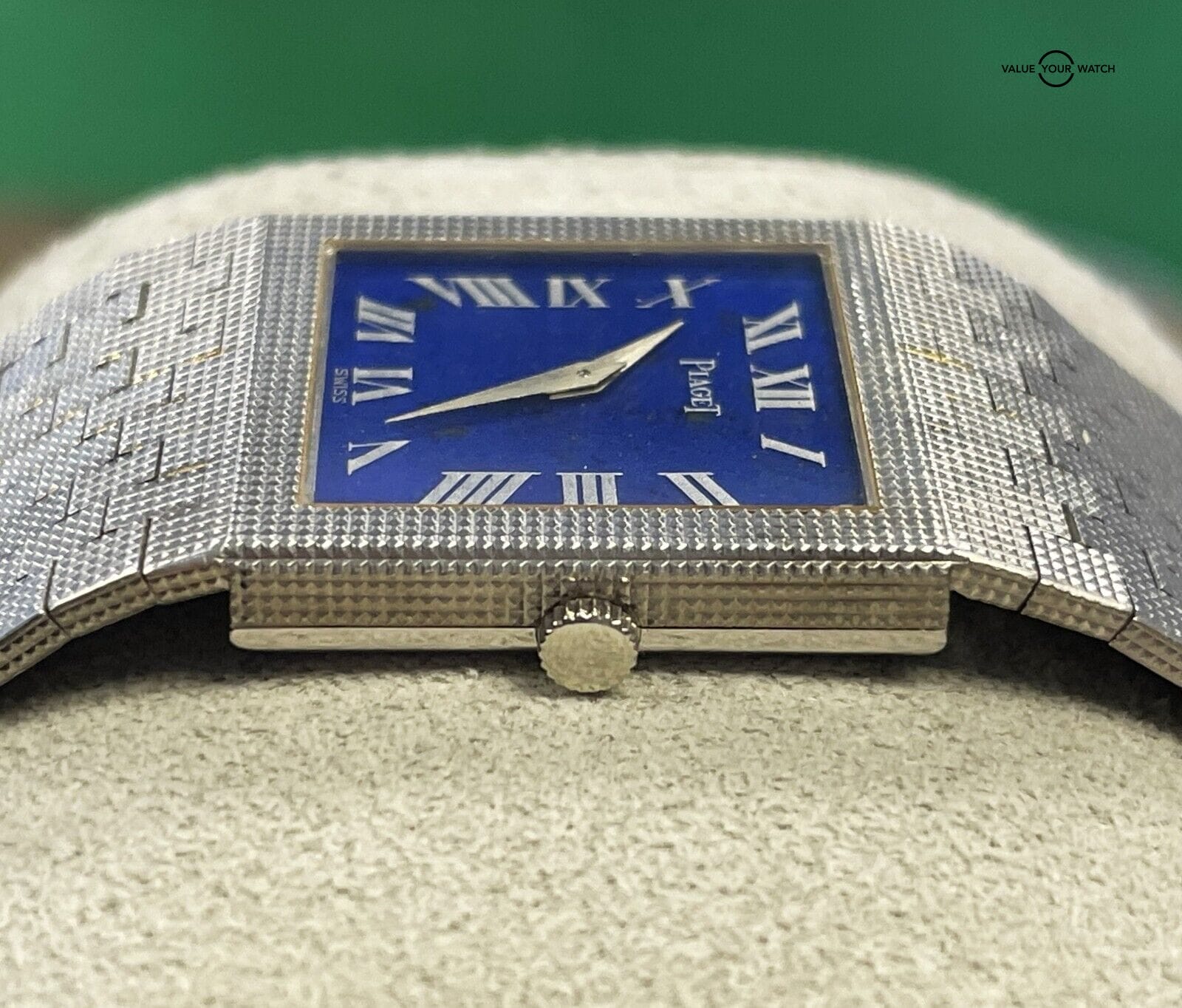 Vintage Piaget 9131 18K White Gold Manual Wind Blue Lapis Dial 27mm! - Image 15