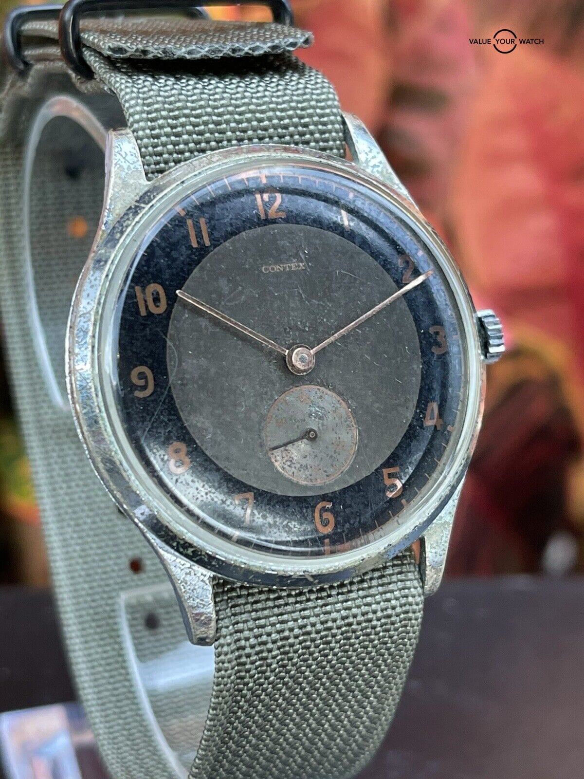 Contex Military Pilot Wrist Watch 38mm Jumbo Black Dial Mechanical Runs Estate - Image 11