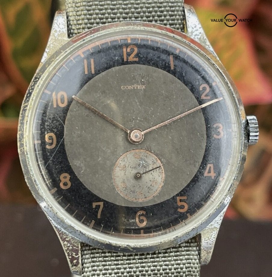 Contex Military Pilot Wrist Watch 38mm Jumbo Black Dial Mechanical Runs Estate - Image 12