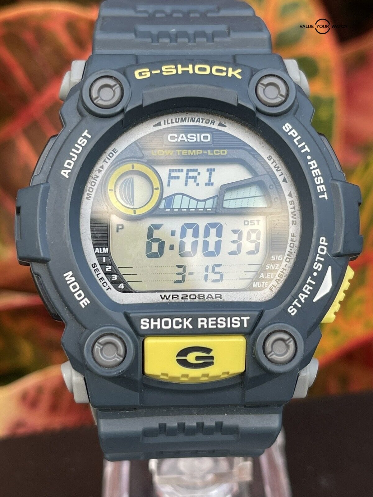 G shock blue and yellow on sale