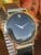 Vintage Longines Ultra-Thin 14k Solid Gold Black Dial Diamond Watch Runs Estate