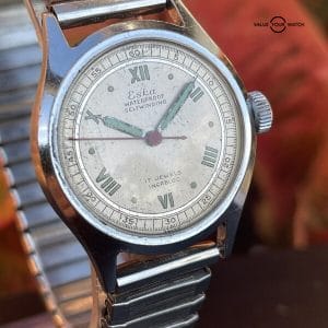 Vintage Eska 17 Jewels Self-Wind Bumper Auto Military Field Watch Estate Sale